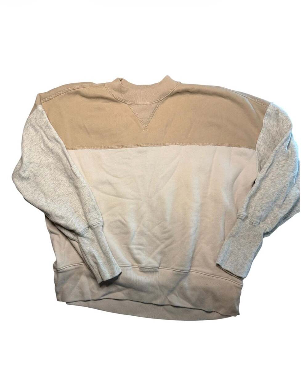 Abercrombie & Fitch Soft A&F Collection Colorblock Crewneck Sweatshirt Neutral T